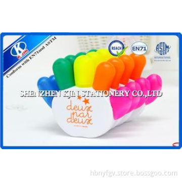 Plastic Water Colored Pencils Set With 5 color , Finger Sha